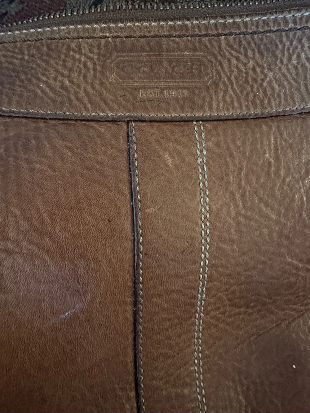 Coach 1941 Chelsea Brown Laced Leather Crossbody Shoulder Bag Brass Hardware